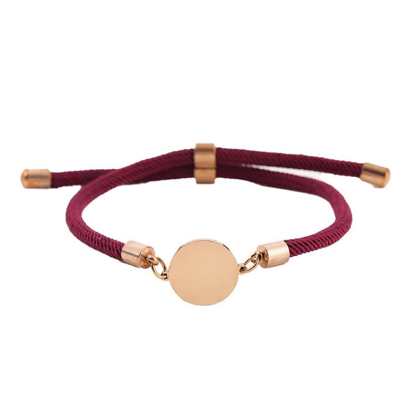 Adjustable 15mm Multi-Color Round Milanese Rope Bracelet with Stainless Steel Cross for Laser UV Printing.