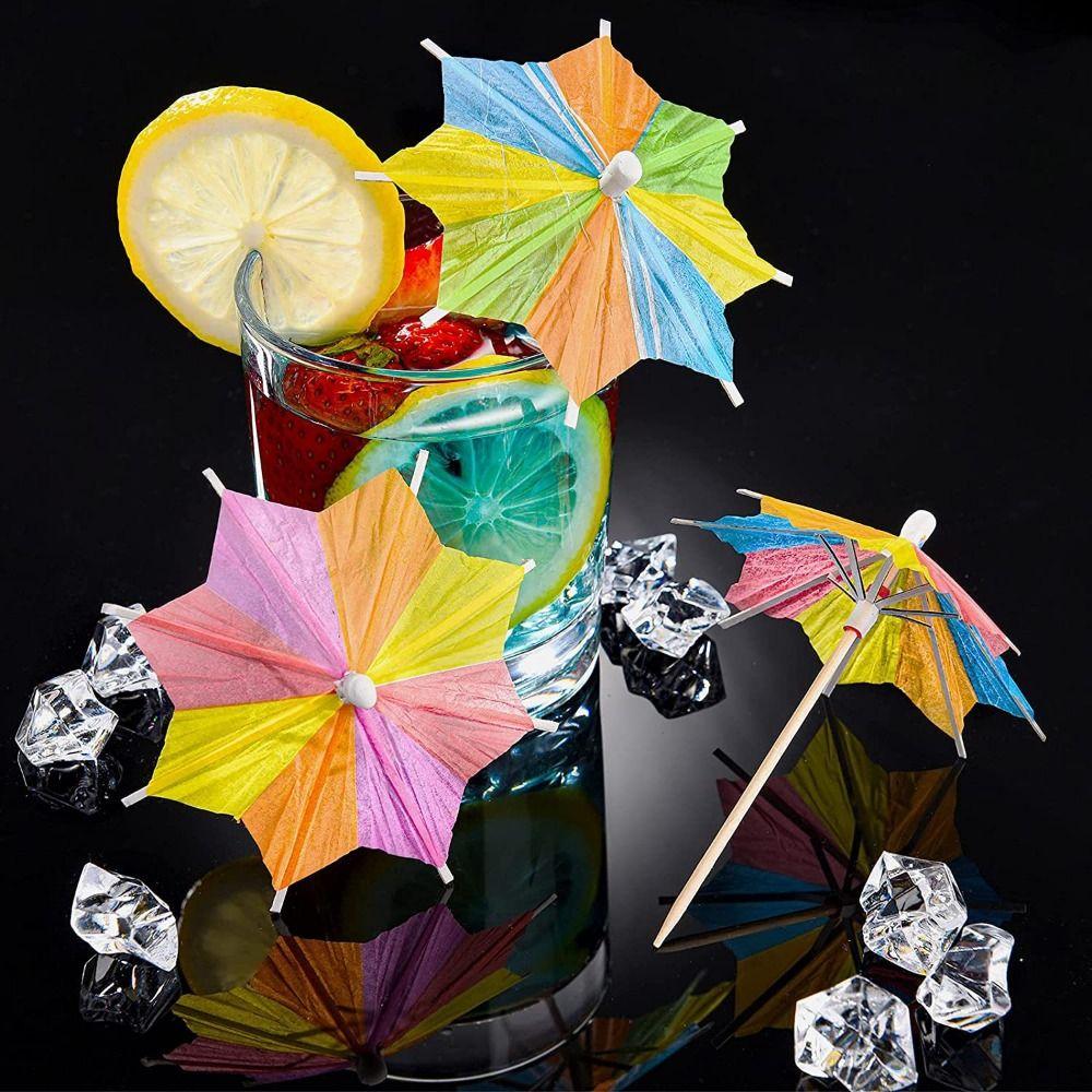 50Pcs Colorful Paper Cocktail Picks Mini Cocktail Drink Umbrellas Party Decorations