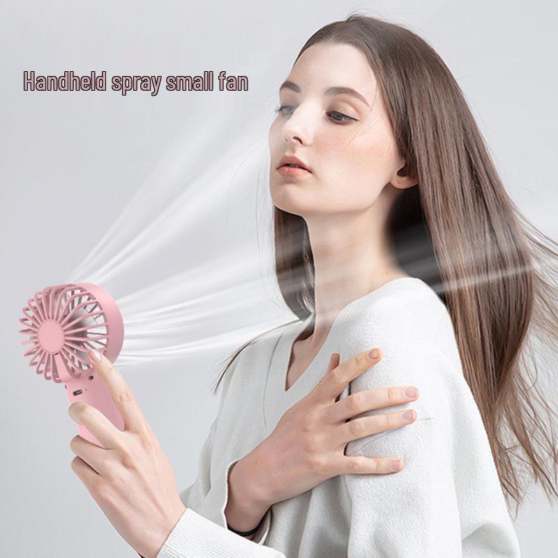 USB Rechargeable Handheld Mini Spray Fan for Dorms and Desktops