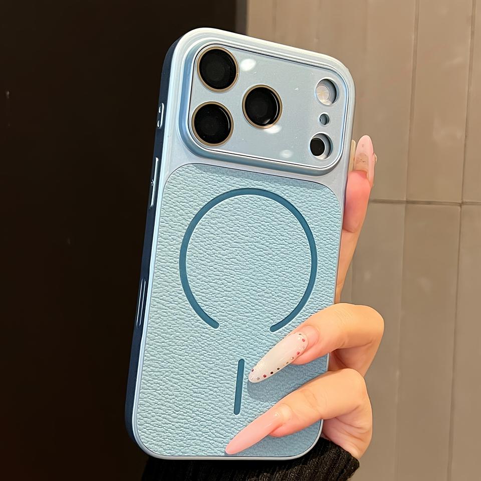 PU Leather Magnetic Official Phone Case For iPhone 17 13 14 15 16 Pro Max Air Magsafe Wireless Charge Shockproof Protector Cover