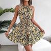 Fashion Women's Floral Dresses Casual Ruffles Big Swing Floral Dresses Holiday Dresses