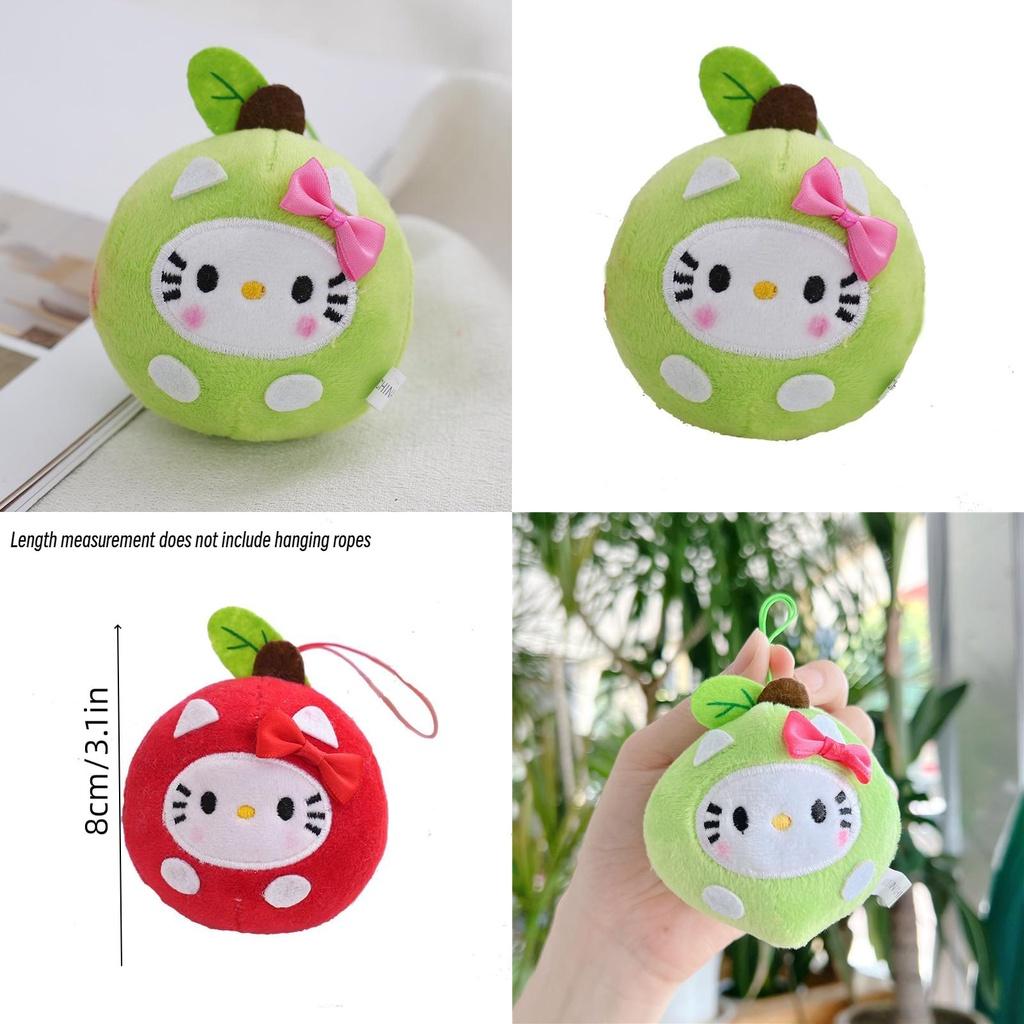 Lively Leso Round Ball Apple Plush Doll Kt Cat Keychain