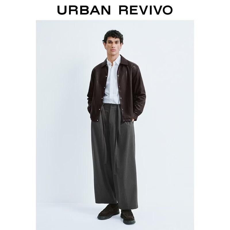 UR Men's PU Lapel Button Jacket