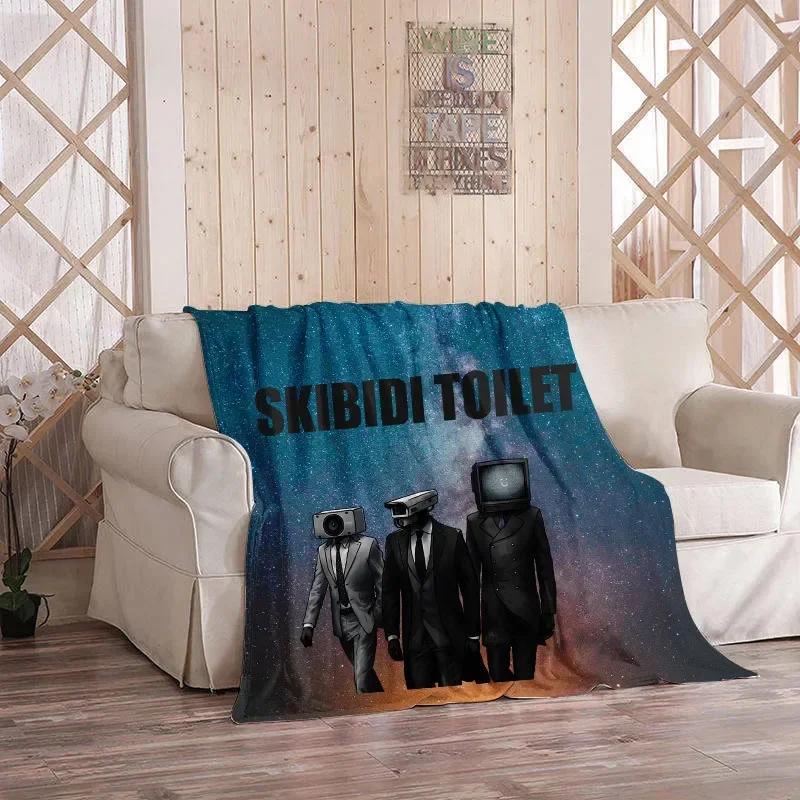 Skibidi Toilet Cartoon Printing Blanket Speaker Man Tv Man Warm blanket Flange Blanket Picnic Blanket For Beds Gift