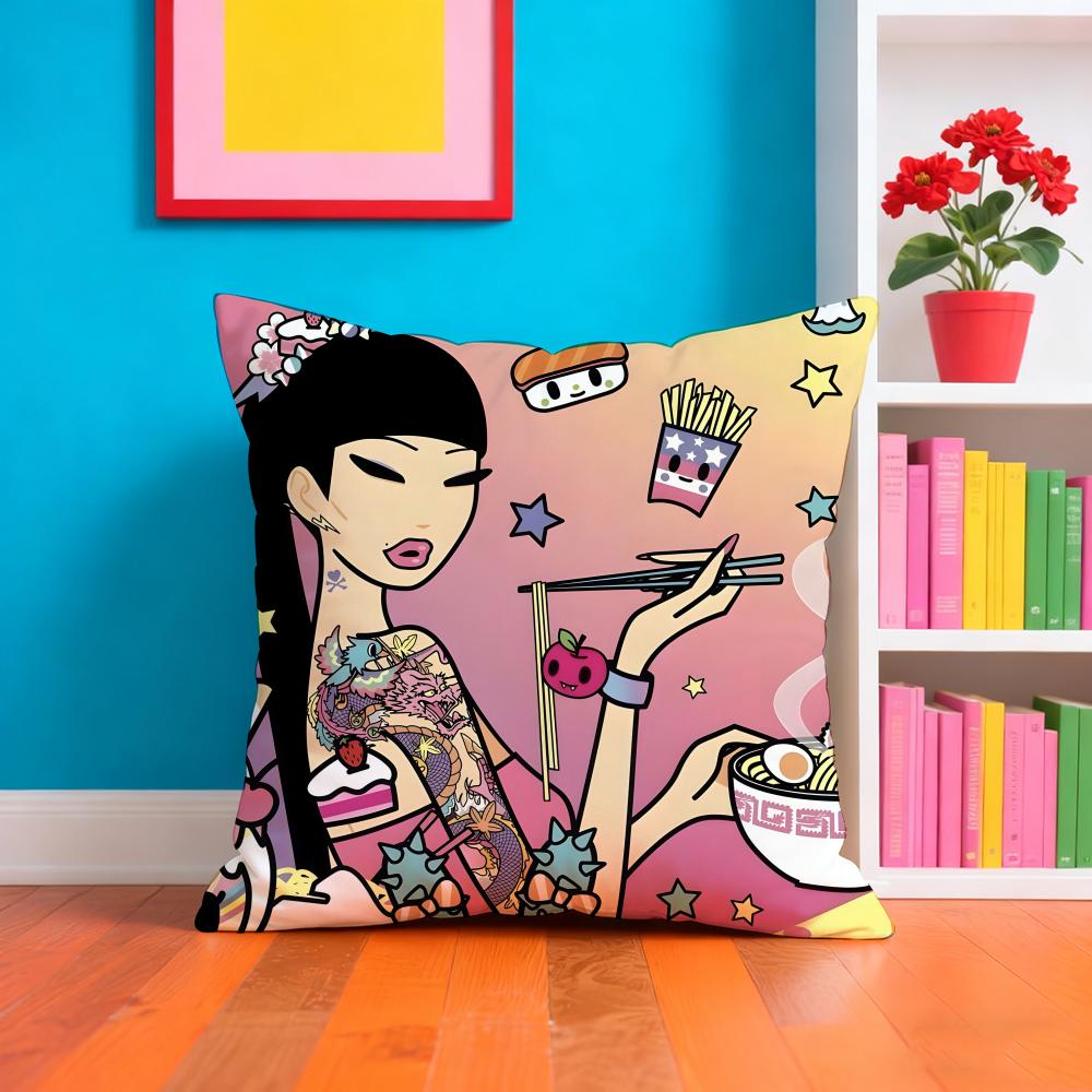 T-tokidoki Anime Pillow Case Pillow Case Plush Fabric Soft Double Sided Print Home Sofa High Quality Cushion