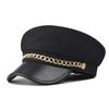 Korte Rand Baret Hoed PU Leer Vizierpet Retro Platte Top Pet Voor Vrouwen