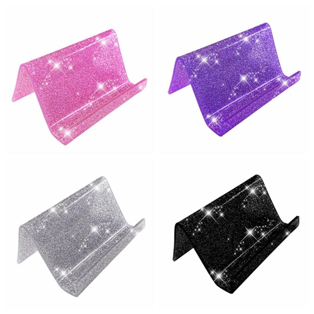 

Высококачественная акриловая блестящая подставка для карточек, элегантный дизайн, органайзер для визитных карточек, подарок серебряный