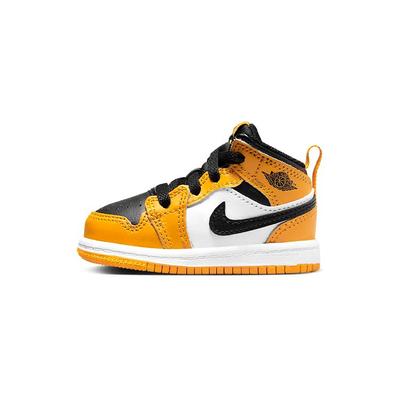 Air 1 Mid TD Reverse Yellow Toe Baby-Sneakers Taxi Weiß Schwarz 640735-701