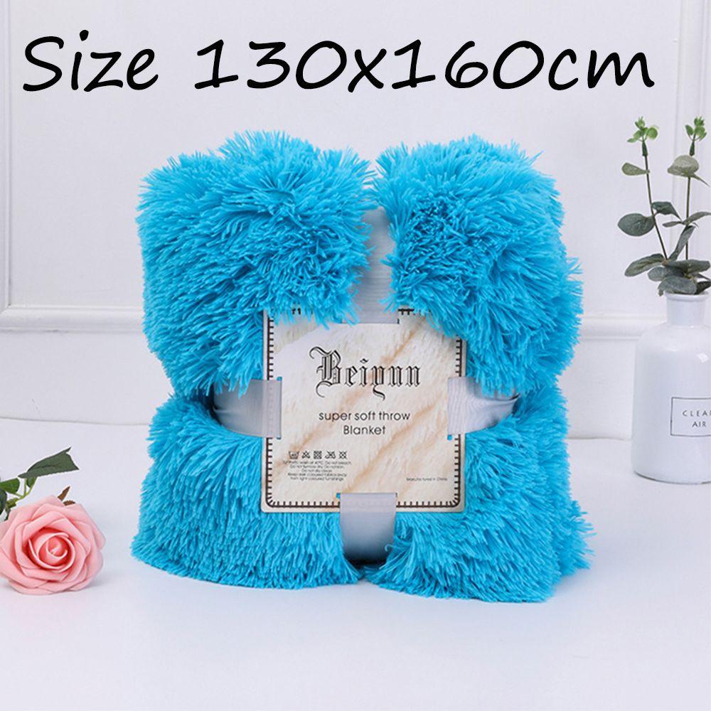 Elegant Super Soft Home Textile Fluffy Rug Long Shaggy Faux Fur Throw Blanket Bed Sofa Blanket