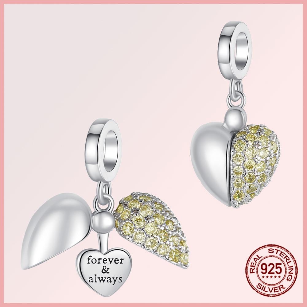 Sparkling Pavé Angel Wings Copper Dangle Charms Fit Original Bracelet Beads Jewelry Gift Diy