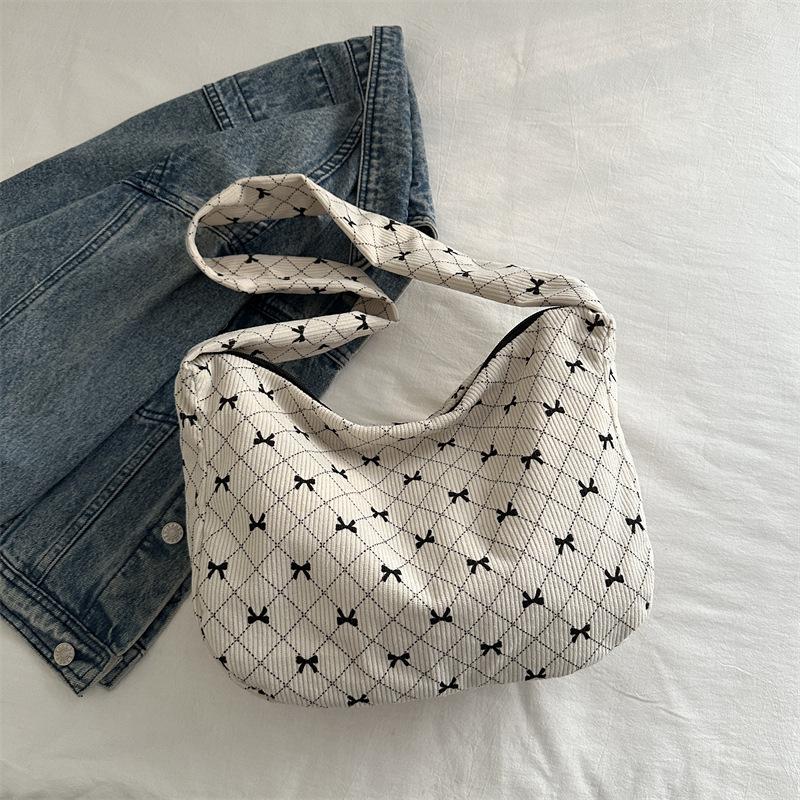 

Corduroy printing winter new fashion trend casual shoulder portable large capacity tote bag