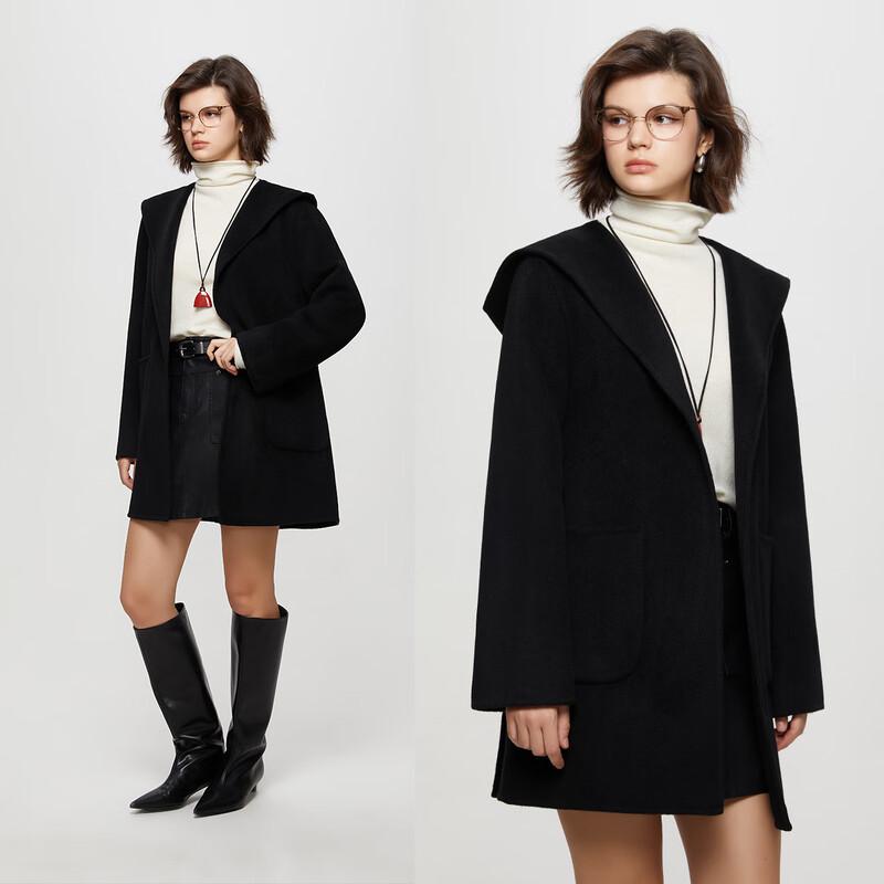 Tatu Autumn/Winter Wool Blend Hooded Short Coat