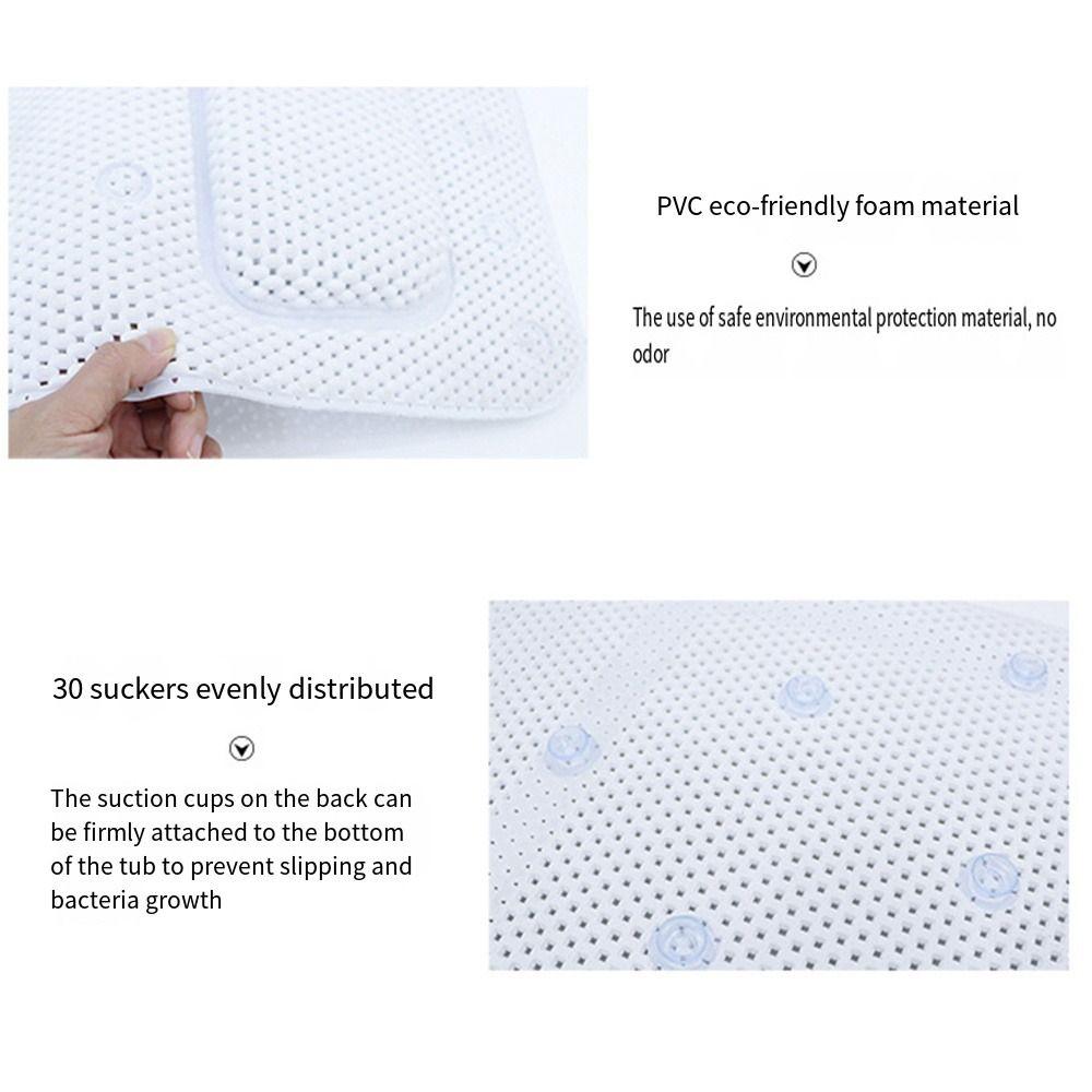 Suction Cups PVC Foam Bath Mat Quick Drying Bath Mattress Cushion Non-Slip Bathtub Mat Women