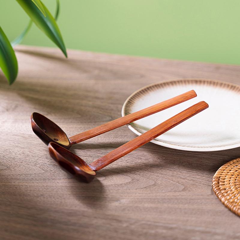 Wooden Spoon Kitchen Ladles Soup Spoon Japanese Wood Serving Spoons Big Ramen Spoon Soup Noodle Hop Pot Strainer Tableware