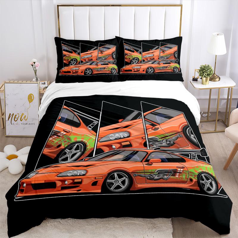 Car Artwork Print 3Pcs Bedding Setduvet Cover With 2 Bedropillowcase Home Birthday Gift