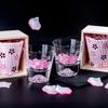 Fuji Tajima Glass Sakura Rocks Glasses x 2 Pair Set Grand Prix Edo Edo 60th Overseas Celebration Made in Paulownia Wood Includes Views of Mount Fuji x