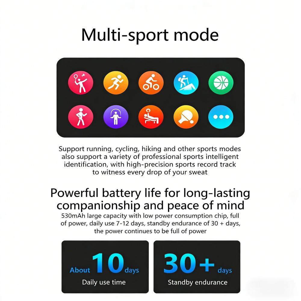 SACOSDING Nové chytré hodinky pro muže, ženy, typ vzduchové pumpy a airbagu, test krevního tlaku, 1,43palcový AMOLED displej EKG, volání přes Bluetooth
