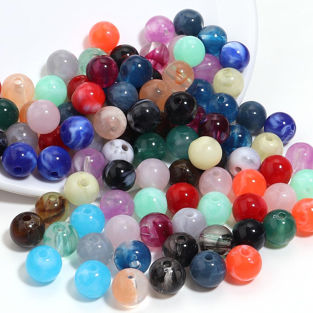 100pcs/lot 10mm Round Double Colors Acrylic Beads Loose Spacer Beads For Jewelry Making Diy Bracelet Necklace Charms Accessories