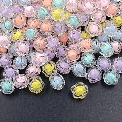 20 pezzi trasparenti/opachi perline di fiori di rosa fai da te accessori per gioielli creativi per la creazione di bracciali e collane materiale fatto a mano
