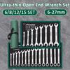 Ultra-thin Open End Wrench Set 6-27mm Plum Wrenches Combination Universal Dual Heads Plum Spanner Set Car Repairing Tools