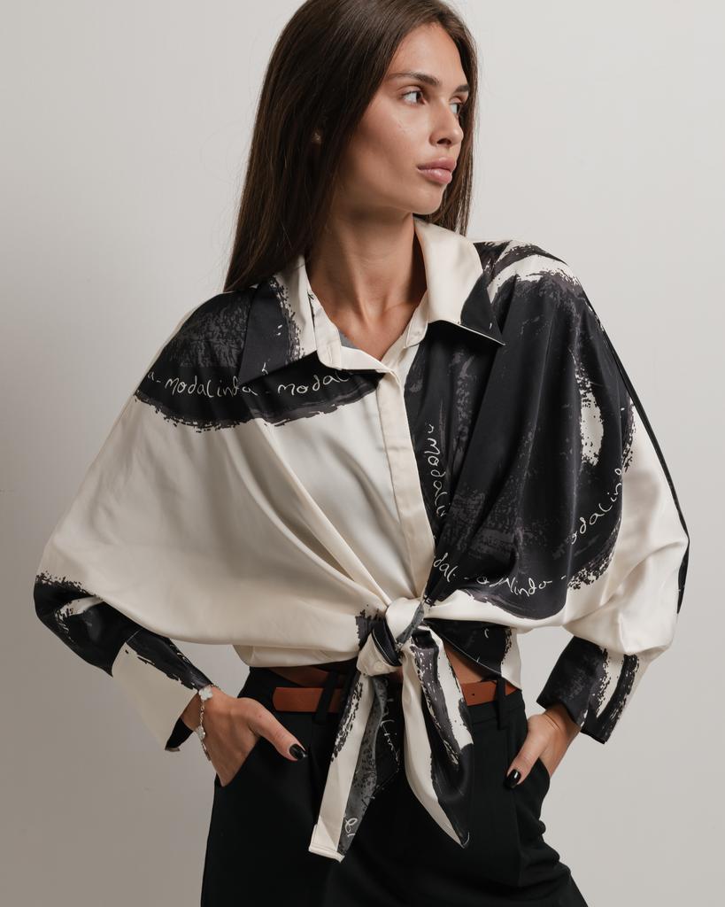 Blouse Long Modalinda 8857 42 Milk-black