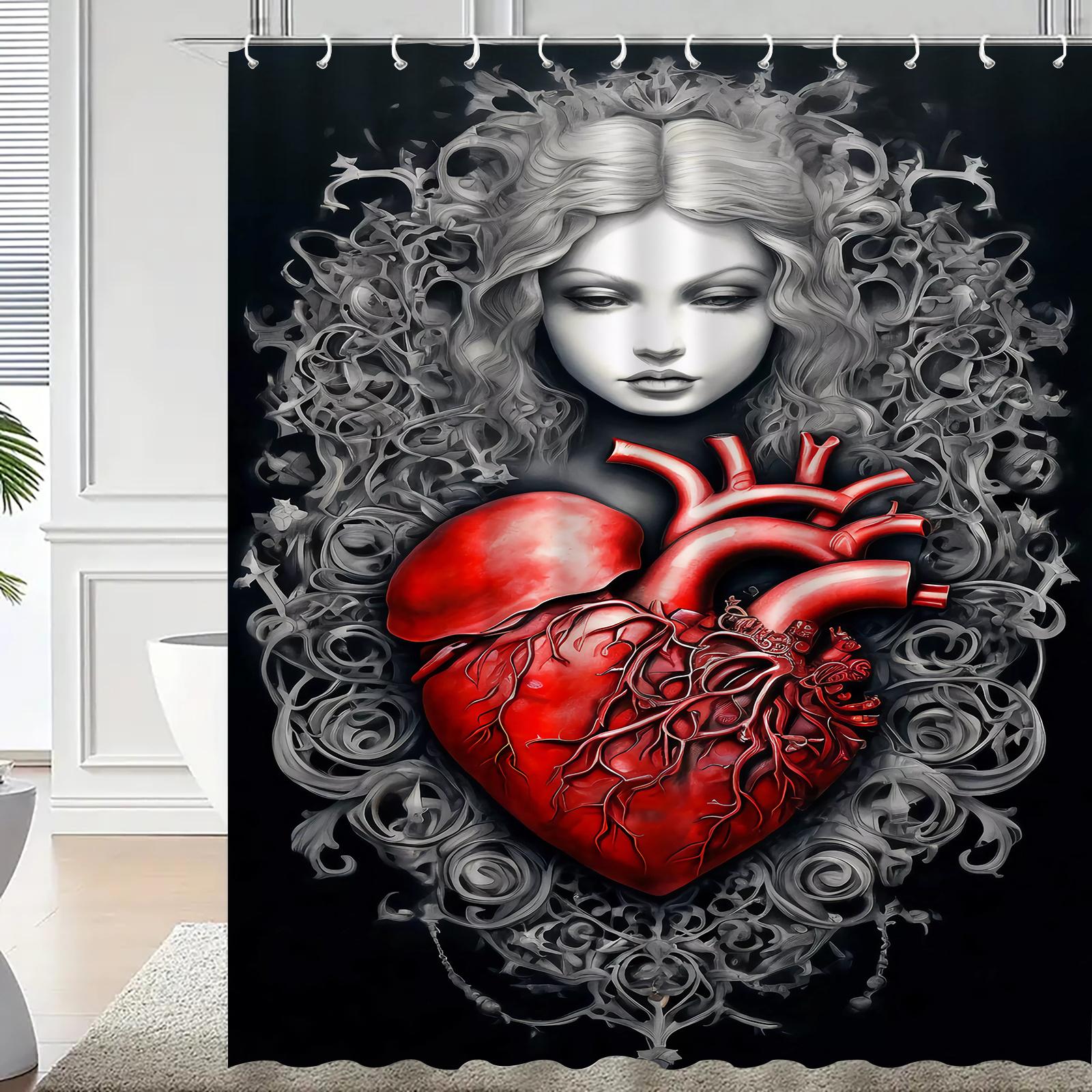 

Heart & Soul Shower Curtain: Embrace The Bold Art Design, Soft Fabric, And Intense Vibes For Your Unique Bathroom W60H190(CM)-1 Pcs