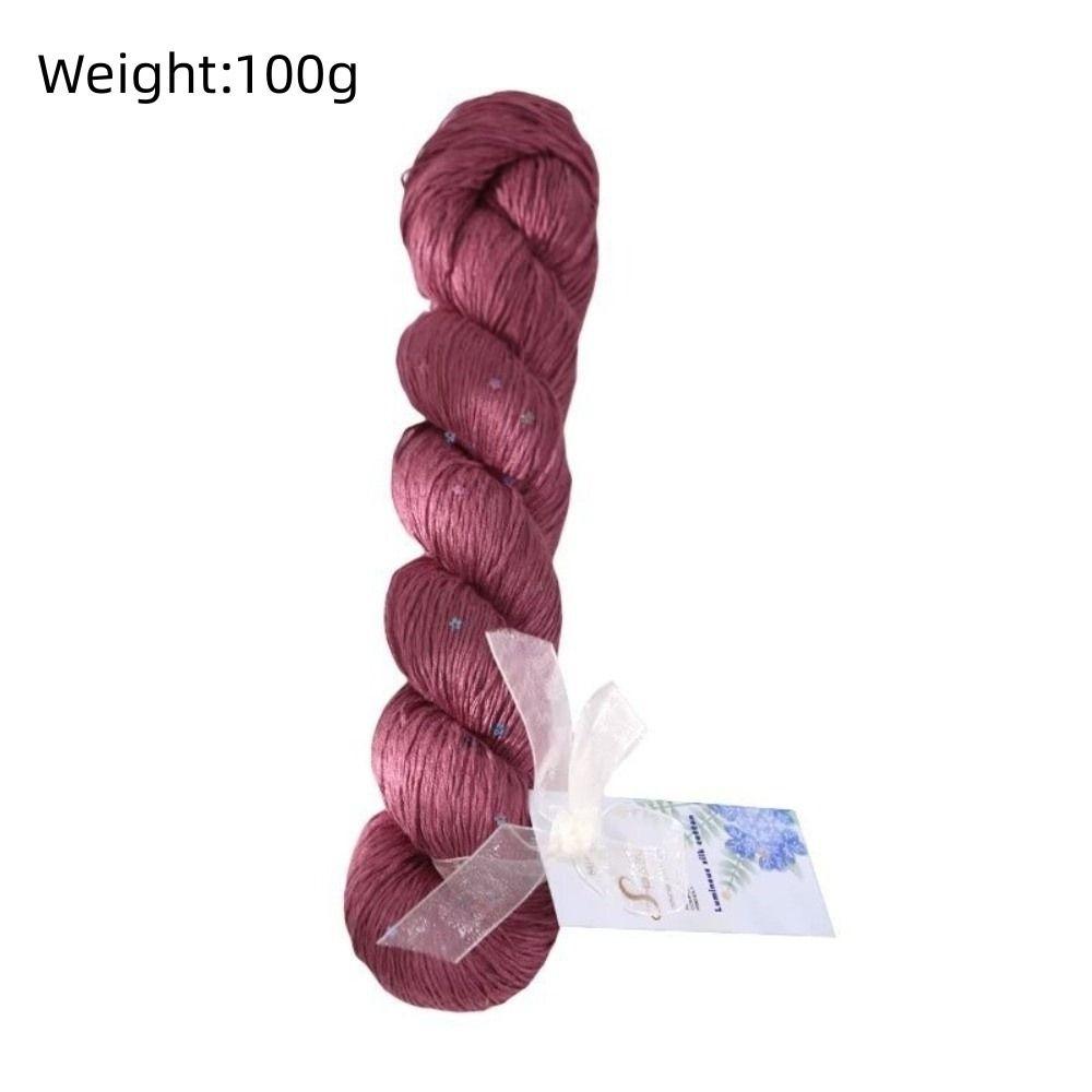 New 100g Weight Tencel Yarn Soft Texture Silk-like Solid Sequins Cotton Yarn Summer Lace Warm Feel Knitting Thread Hand Knitting