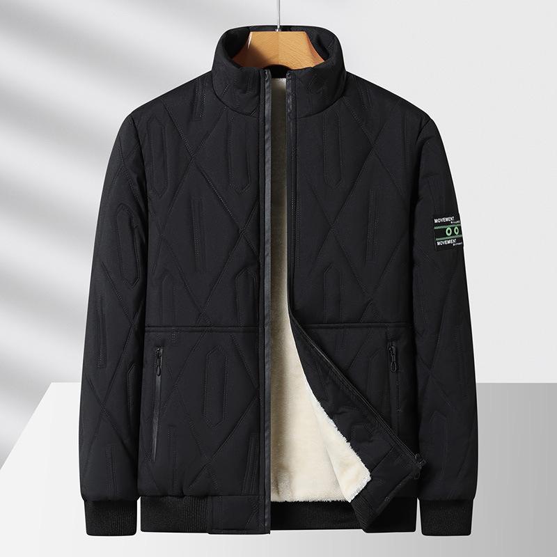

New Men s Autumn and Winter Cotton Jacket Fashionable Thick Diamond Cotton Jacket Couple Baseball Collar Jacket 5XL