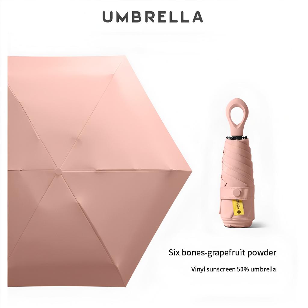 Mini Vinyl Sunscreen Parasol Folding Small Portable Ring Handle Sun Umbrella Wholesale Sun Umbrella Manufacturer Spot Stock
