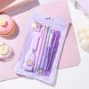 8Pcs Stationery Set with Pencils, Ballpoint Pens, Erasers and Pendants. 5 Styles Optional for Writing and Decorating.