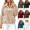 Lässiger Damen-Pullover mit halbem Reißverschluss für Herbst, Winter und den Alltag
