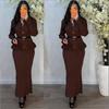 2026 Autumn Women's V-Neck Knit Sweater and Long Bodycon Skirt Set