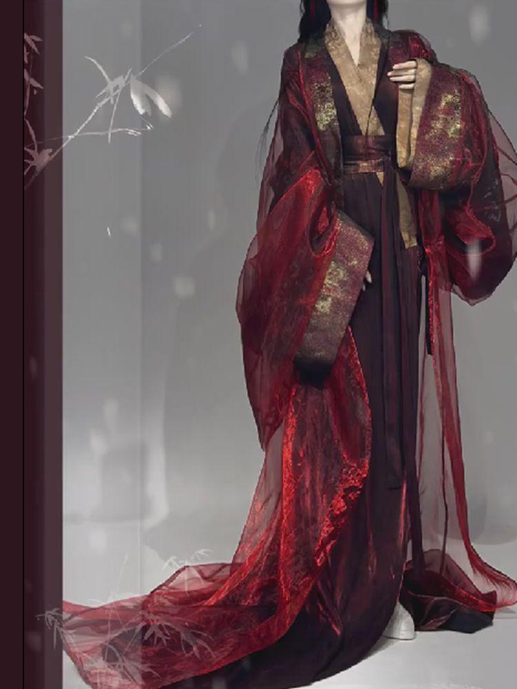 Zhi Jin Zeit der Streitenden Reiche Hanfu: Super Feenhafte Reproduktion mit geradem Saum - Absolut wunderschöner Umhang im chinesischen Stil