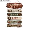 Wooden Christmas Door Hanging Sign Decorative Plaque Holiday Party Home Garden Office Wall Decoration