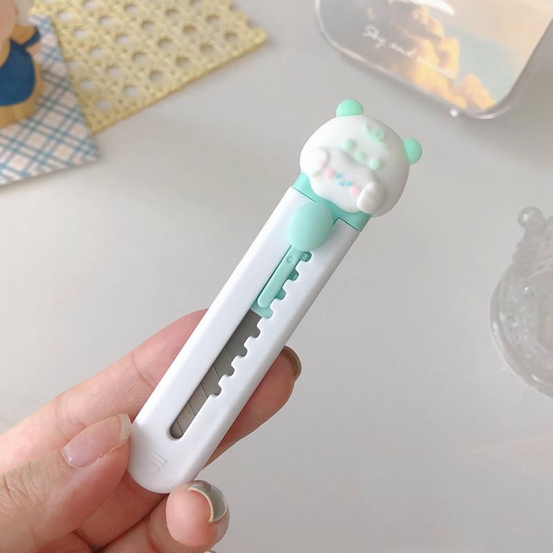 Mini cuchillo utilitario de dibujos animados para estudiantes, abridor de letras Kawaii pequeño, Clip de papel para oficina, suministros para estudiantes, accesorios de oficina