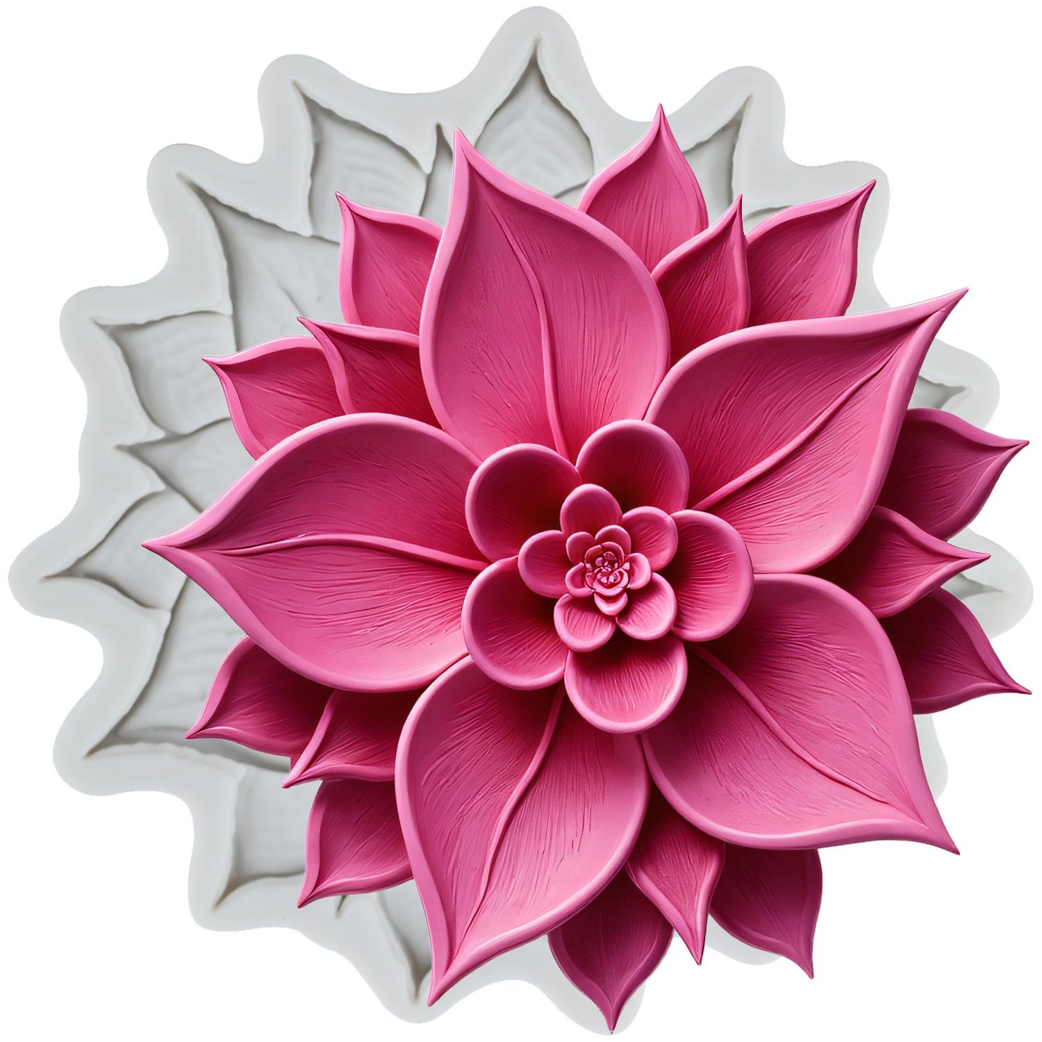 

Силиконовые формы для цветка лотоса Форма для мастики лотоса Инструменты для украшения торта Топпер для кекса Шоколадные конфеты Ручная работа Гампаста Полимерная глина серый