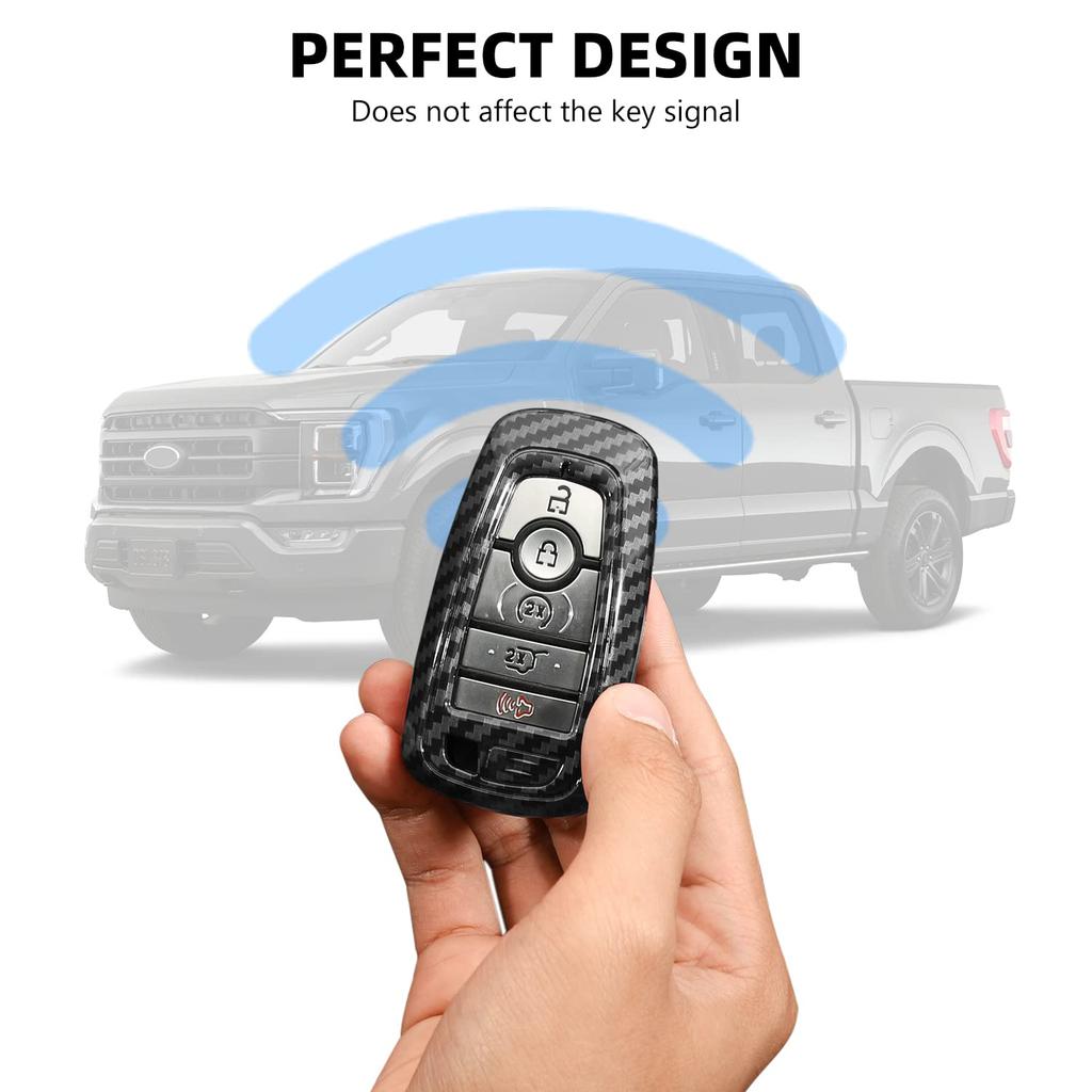 RAZPOY Key Fob Cover Shell Key Case Cover Holder Protector for 2018-2023 Ford F-150