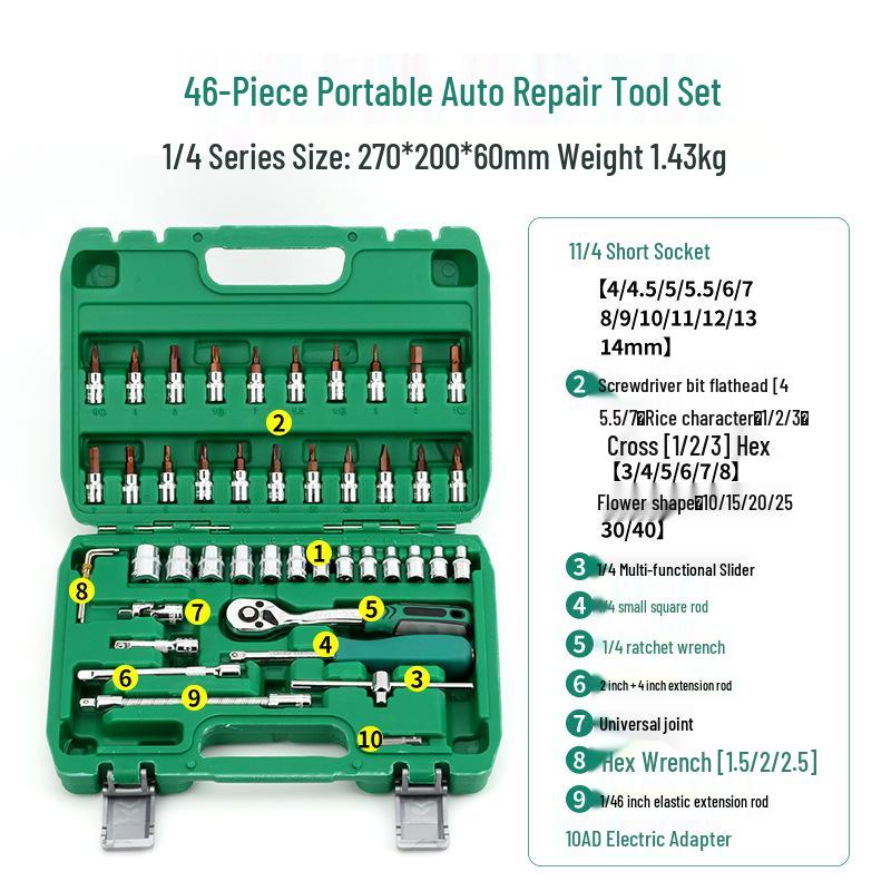 Multifunctional Ratchet Wrench Socket Set for Auto Repair & Maintenance
