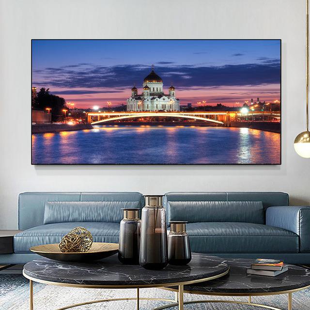 Peisaj Turnul Eiffel London Bridge Vedere la oraș Pictură pe pânză Postere și imprimeuri Artă de perete Poze Decor pentru cameră fără cadru