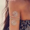 European & American Punk Metal Spiral Note Striped Bangle Bracelet - High-End Fashion Armband
