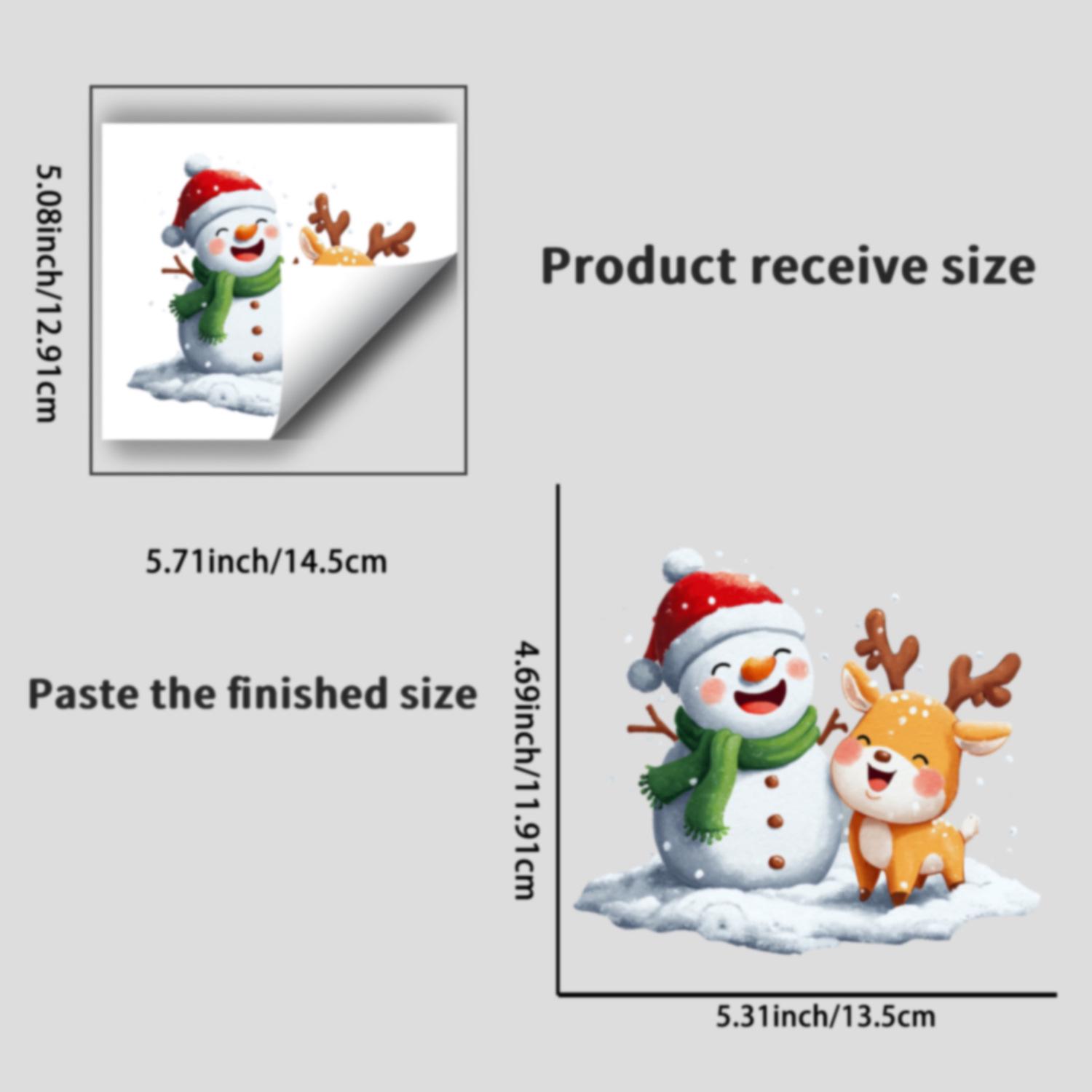 Festive Cartoon Snowman & Deer Toilet or Wall Stickers, Christmas Decoration, Self-Adhesive
