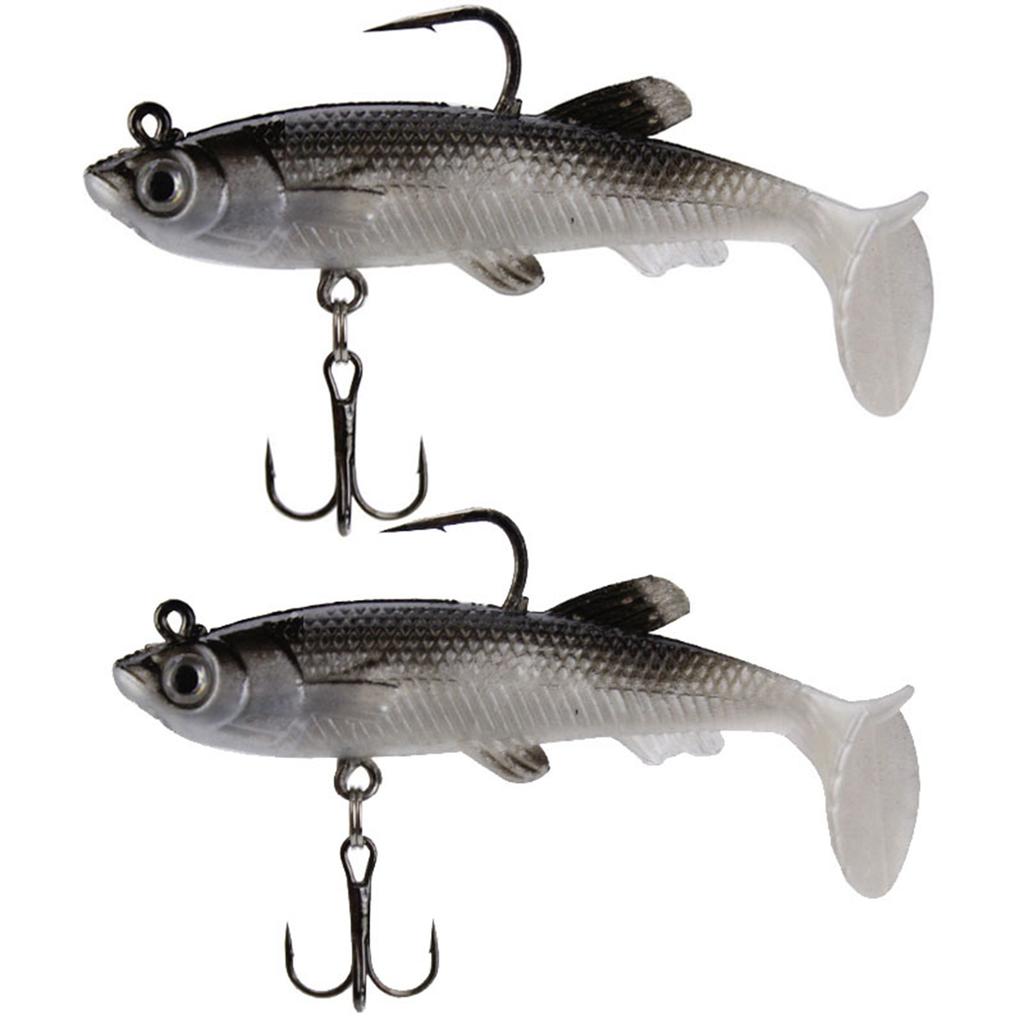 3PCS Soft Fishing Lures Jig Flexible Realistic Appearance Streamlined Body Fishing Bait Hook for Lake Sea