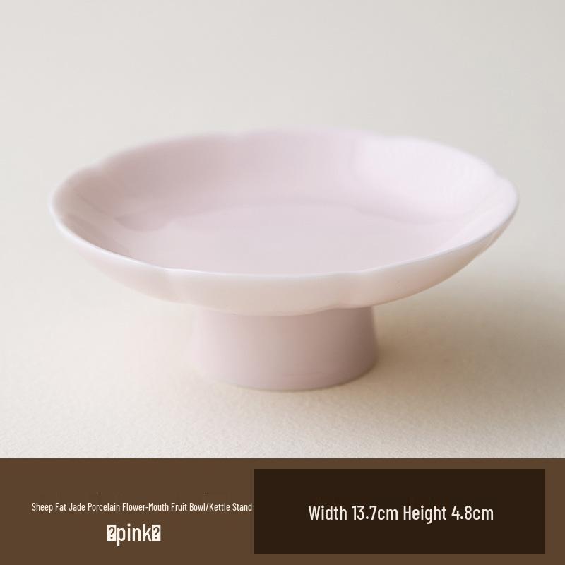 Ceramic High-Footed Fruit Bowl & Tea Snack Tray for Tea Ceremony & Home Use.