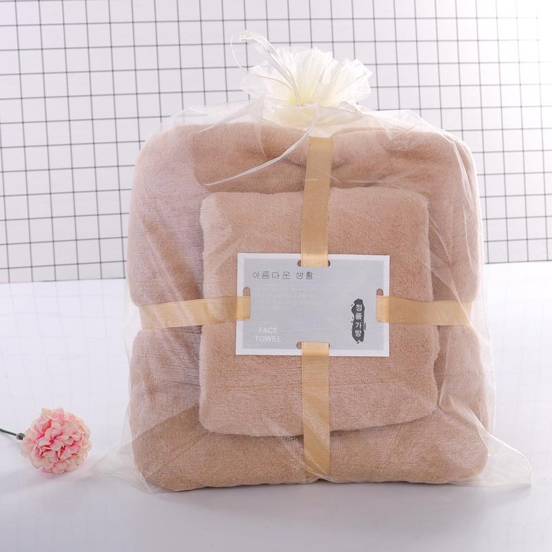 Coral Fleece Mother & Child Towel Set - Absorbent, Thickened, and Soft with Logo Gift Box
