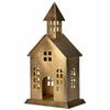 Church-Shaped House-Shaped Christmas Metal Golden High. 31Cm
