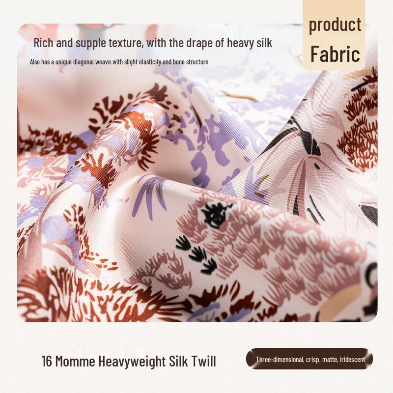 Mulberry Silk Double-Sided Printed Square Scarf