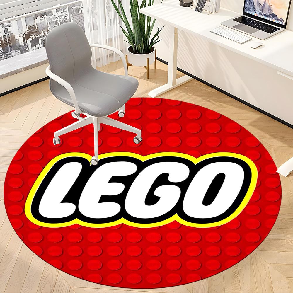 1pc Brick Building LEGO Office Round Area Rug, Indoor Mat Suitable For Office, Bedroom Living Room Home Decor, Room Deco,  Offic A0928182