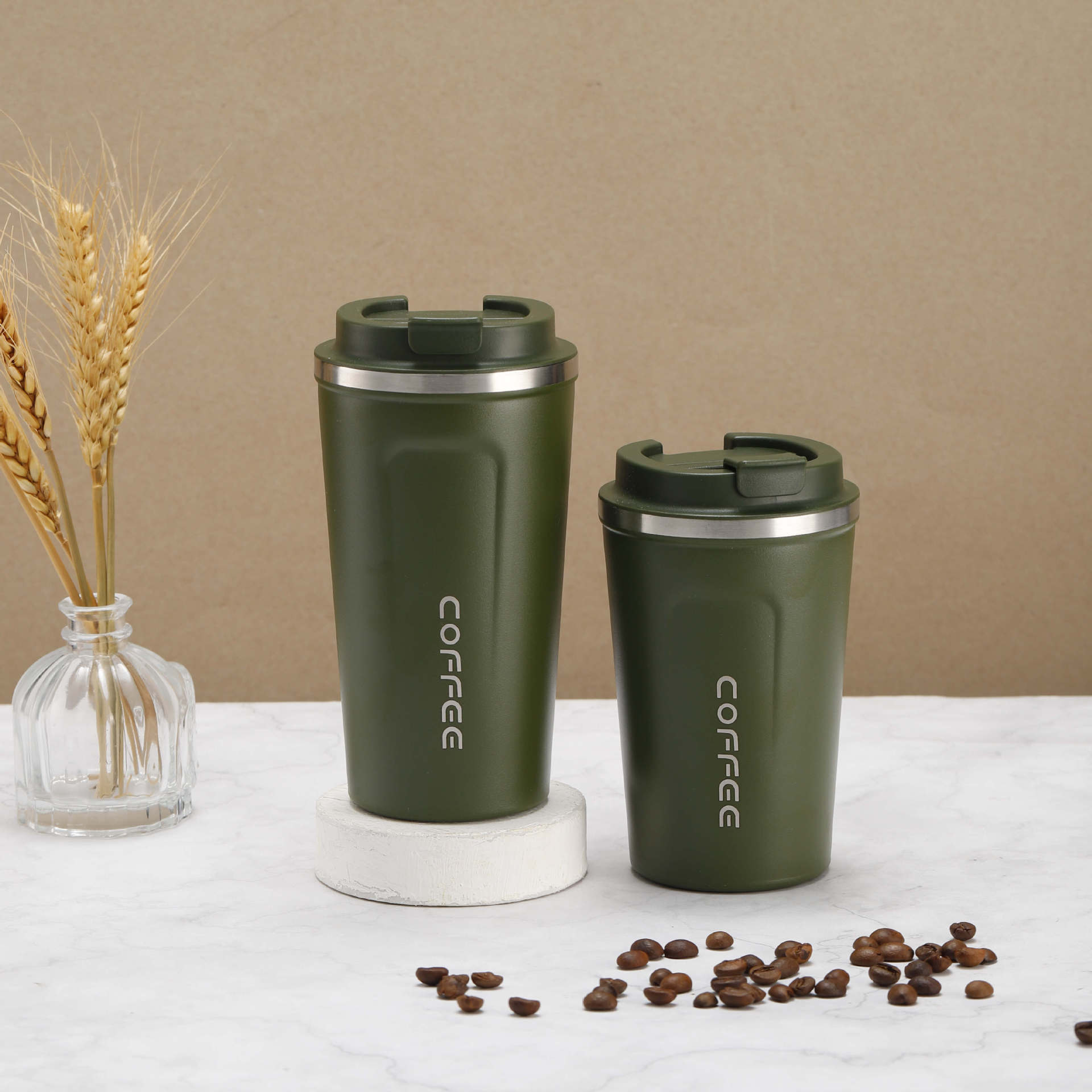 

Outdoor Portable Car Cup Frosted Cup Coke Cup Casual Cup 380ML зелений