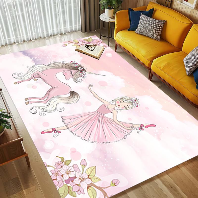 Unicorn Ballet Living Room Nonslip Area Rug Soft Carpet For Bedroom Game Playroom Sofa Office Home Decor Doormat Christmas Gift C9301213