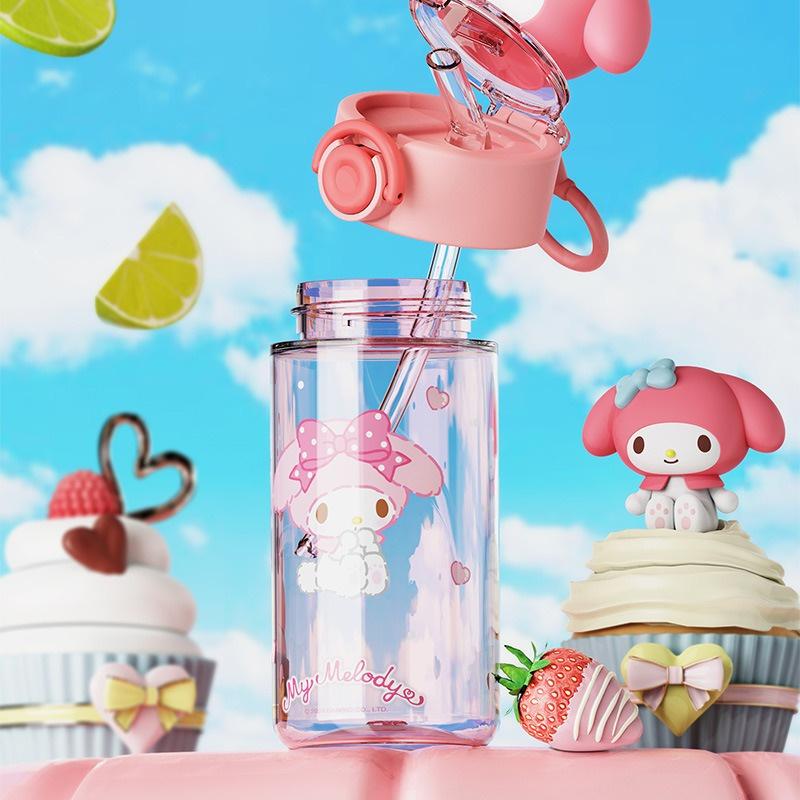 X&W 500ml Tritan Water Cup Leak-proof Water Bottles with Creative Doll Cover Cartoon My Melody Straw Travel Mug Children's Gift